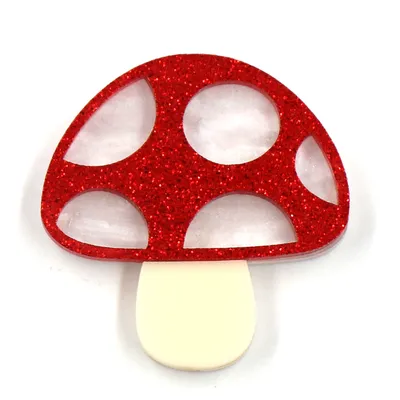 New Arrival Cute Mushroom Brooch Kids Cute (Safety Pin) Laser Cut Acrylic Jewelry For Baby Girl Gift