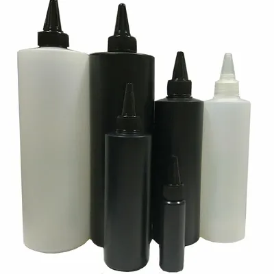 Wholesale Empty 250/500/1000ml Crystal Gel Bottle Nail Gel Packing Black Plastic Bottle With Tip UV