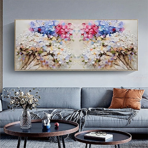 Ölgemälde handgemachte abstrakte bunte Messer Blume Ölgemälde handgefertigt große original moderne riesige Leinwand Baum Gemälde Wohnkultur Hochzeit Blumengemälde Image