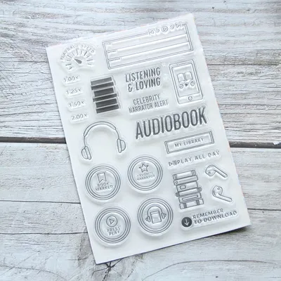 KLJUYP Audiobook Transparent Clear Silicone Stamps for DIY Scrapbooking/Card Making/Kids Crafts Fun