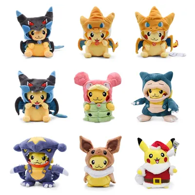 Cos Eevee Pikachu Cosplay Plush Toys Pikachu Peluche Lucario Stuffed Animal Doll Collectible