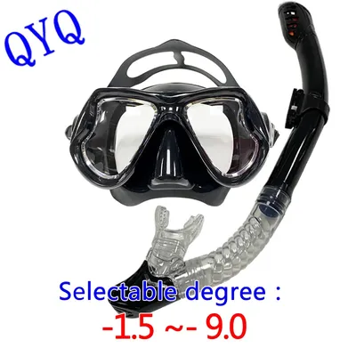 QYQ Snorkeling mask optical myopia diving glasses adult universal power lens diving mask