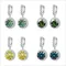 Super Sparkling 3CT Muiltcolor Moissanite Drop Hoop Earrings 100% S925 Silver Earring For Women Fine