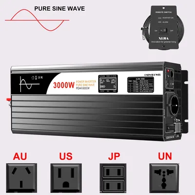 Pure Sine Wave Inverter 3000W New DC Car Solar Power Inverter 12v 220v converter 24v 48v to 110v off