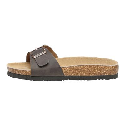 EVER AU Damen Swan Leder Easy Slip-On Sandalen - Braunes geöltes Leder Image