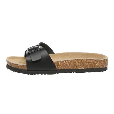 EVER AU Damen Swan Leder Easy Slip-On Sandalen - Schwarzes Leder Image