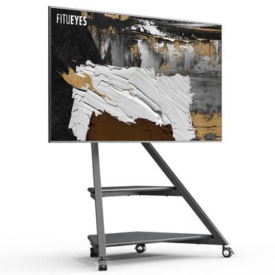 FITUEYES Modern Corner TV Stand for 55-88 inch TV Floor TV Cart with Wooden Storage Shelves
