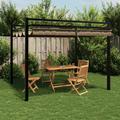 vidaXL Tonnelle de jardin avec toit rétractable taupe 3x3 m aluminium