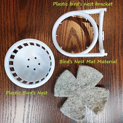 3pcs Bird Breeding Nest Set, Plastic Bird House With Bracket And Nesting Material Pad, Suspended Bird Nest, Bird Shelter