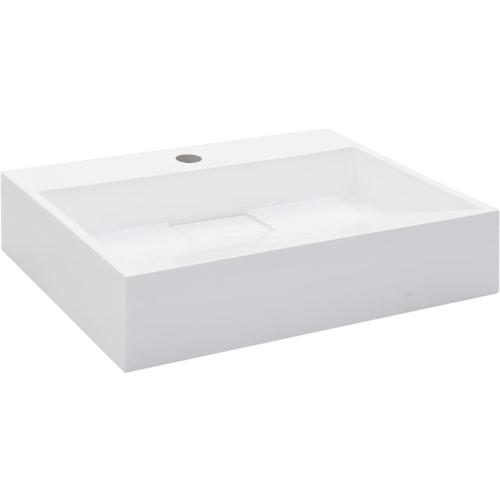 Waschbecken 50 x 38 x 13 cm Mineralguss/Marmorguss Weiß Vidaxl