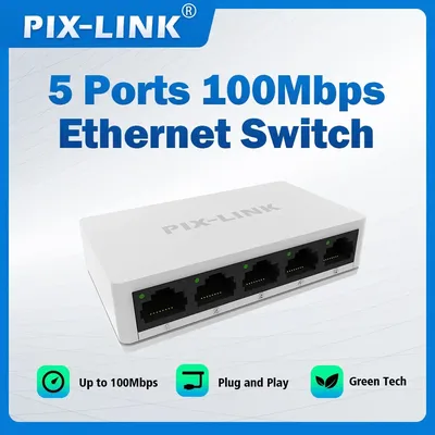 PIX-LINK SW05 Network Switches No-LEDS 5V Mini Ethernet 5 Port 10/100Mbps Fast Wired Network