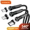 Toocki 540 Rotate Magnetic USB Type C Cable For iPhone 12 X Xiaomi Fast Charger Micro USB Type-C