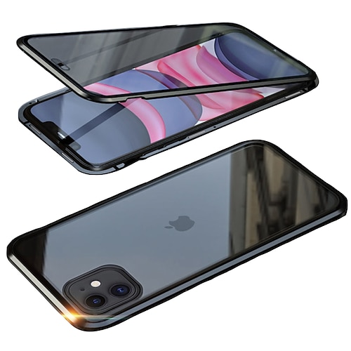 Handy Hülle Handyhüllen Für iPhone 17 Pro Max 17 Air 16 15 14 Pro Max Plus 13 12 11 Pro Max Mini Magnetische Adsorption Vollschutz Beidseitig Stoßfest Gehärtetes Glas Metall Image