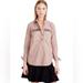 J. Crew Tops | J Crew Blush Pink Beaded Cotton Popover Button Down Shirt Size 2 Nwt | Color: Pink | Size: 2