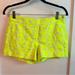 J. Crew Shorts | J. Crew Neon Yellow Embroidered Floral Shorts | Color: White/Yellow | Size: 00