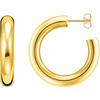Paar Creolen THOMAS SABO "Chunky mittel, CR636-001-21, CR636-413-39", gold (gelbgoldfarben), Ohrringe, Damen, Silber 925 (Sterlingsilber)