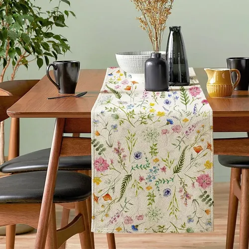 Chemin de Table d'été tulipe à fleurs, 1 pièce, 13 ""x 72"", décoration de Table à manger de cuisine,