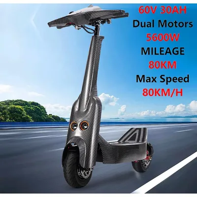 SONGZO BT1 Electric Scooter 60V 1400W×2 11 Inch Adult Electric Scooter 80km/h 30AH