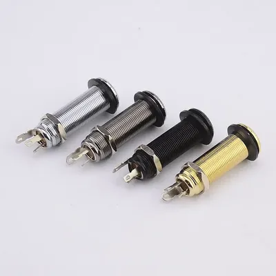 New - 1 Piece GuitarFamily Stereo Long Threaded Output Jack for Electric Guitar Bass ( #0397 )