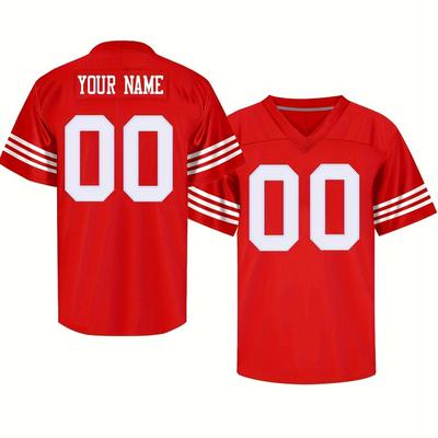 Customize Any Name And Number For Men's Football Jersey, Fashionable And Casual Street Breathable Sports Top, Rugby Jersey