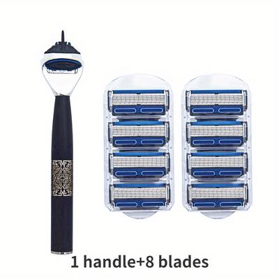 Ultra-sharp 6-layer Stainless Steel Razor For Men - Premium Retro Style Manual Shaver Set With Blade Refills