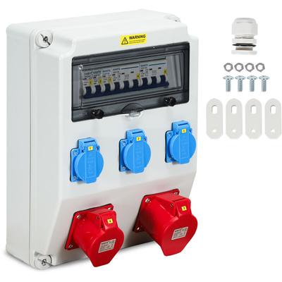 Swanew - Stromverteiler Baustromverteiler Verteiler Wandverteiler cee Kraftstrom Steckdose IP44 für Image