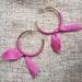 J. Crew Jewelry | J.Crew Pink Ribbon Wrapped Gold Hoop Earrings | Color: Gold/Pink | Size: Os