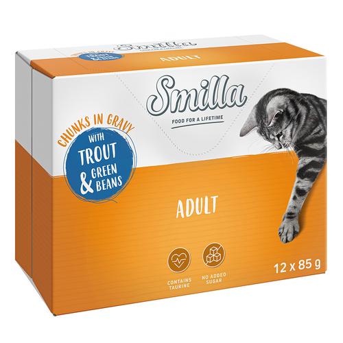 40 + 8 gratis! 85 g Smilla Häppchen mit Gemüse - Adult mit Forelle und grünen Bohnen