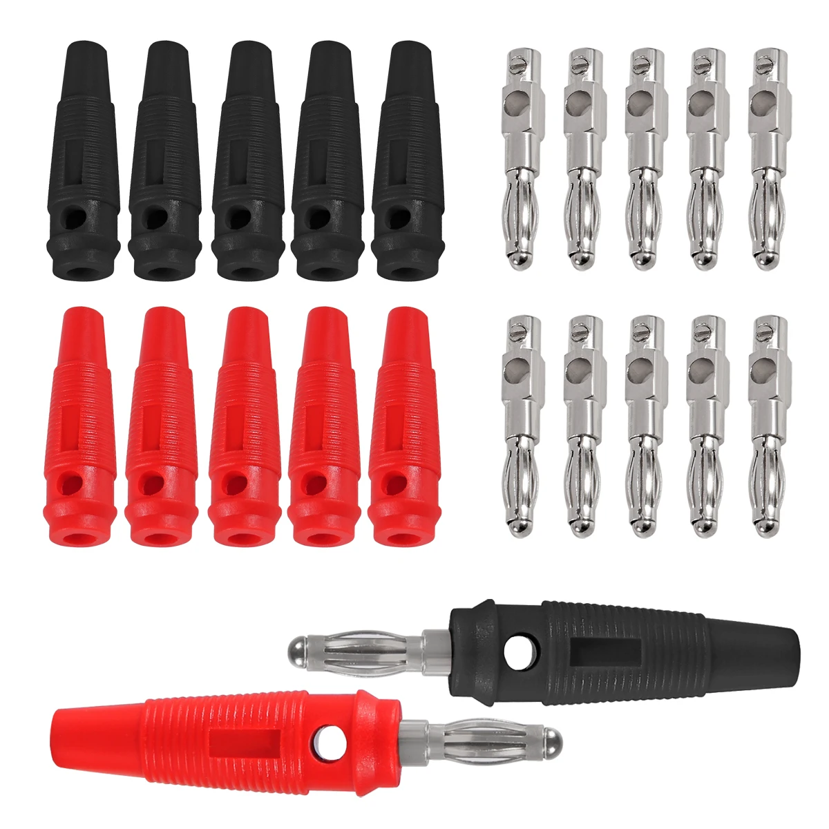 10 Stücke 32A Hochstrom Schraubtyp 4mm Bananenstecker Männlich Stapelbarer Stecker Lautsprecherkabel Adapter 4mm Hochstrom Bananenstecker Image