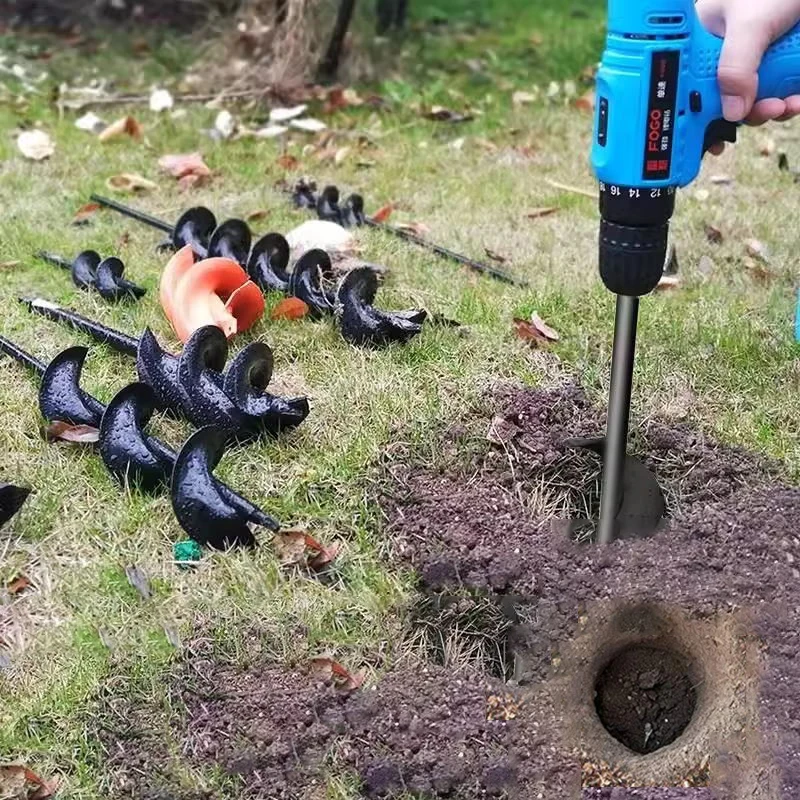 Metall Bohrer Set Stahl Gartengeräte Spirale Stange Lose Boden Graben Pit Aussaat Pflanzen Blumen Und Bäume Pflanzen Werkzeug Image