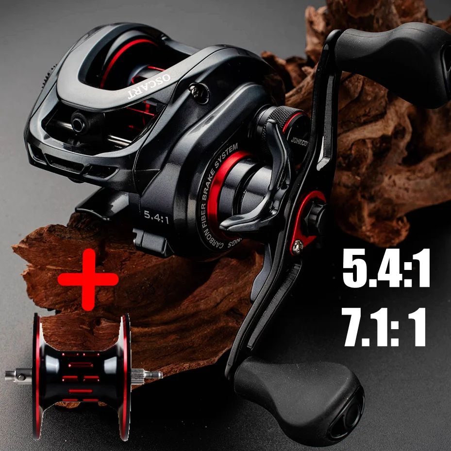 Salzwasser-Baitcastingrolle und Baitcaster 5,4:1 7,1:1 mit Ersatzspule Bait Casting 9BB Multiplier Coil Angelrolle für Oktopus Image