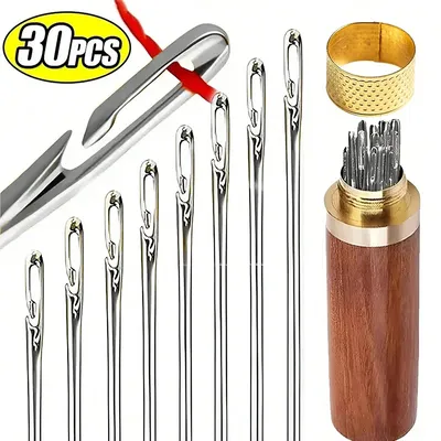 30 stücke Blind Nähen Nadel Ältere Edelstahl Schnelle Automatische Selbst-Einfädel Nadel Nähen Pins DIY Punch Nadel Einfädler