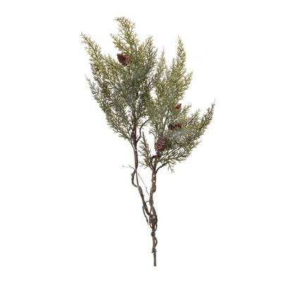 Frosted Cedar Twig Spray with Pinecones (Set of 2) – Melrose International 90973DS
