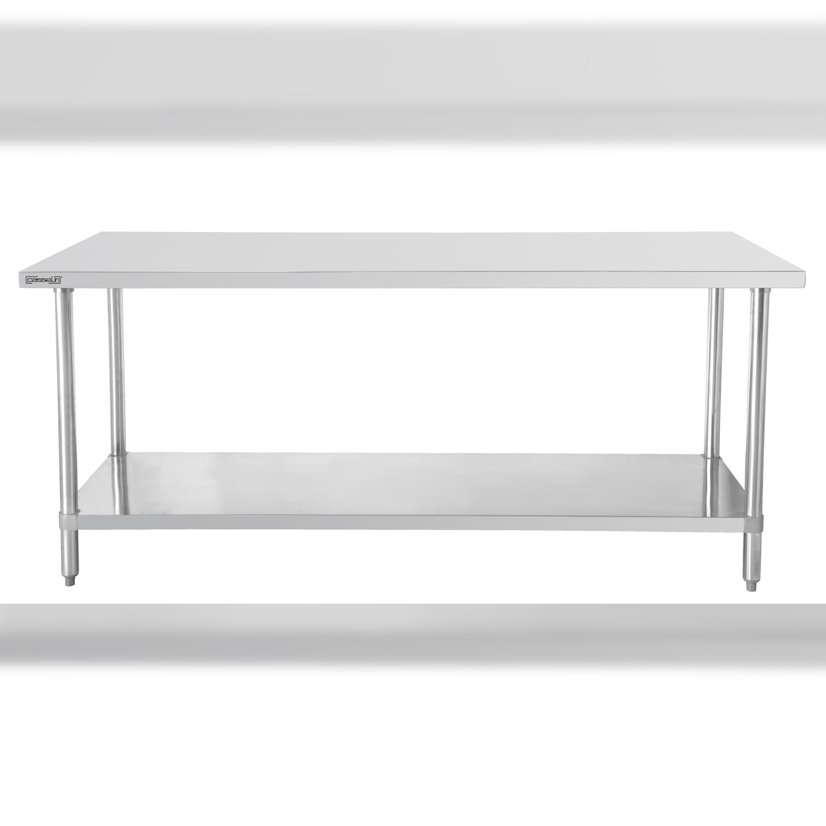 Edelstahl Arbeitstisch 600 mit Regal 800 mm C6TTE80 Casselin Image
