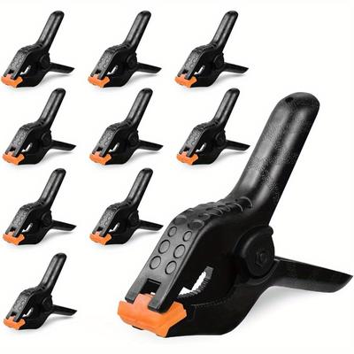 TEMU 10pcs, 4.5in Spring Clamps Heavy Duty - Spring Clips Plastic Clamp Set, Backdrop Clips Clamps For Crafts Woodworking Photography, Strong Clamps For Backdrop Stand Outdoor Home Project