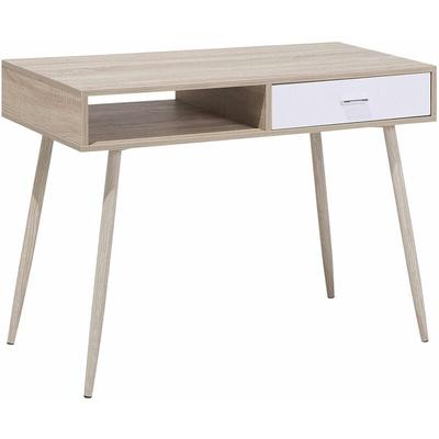 Beliani - Schreibtisch Hellbraun 100 x 48 cm mit Schublade und Fach Modernes Design