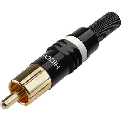 HI-CM03-NTL Cinch-Steckverbinder Stecker, gerade Polzahl: 2 Schwarz, Weiß 1 St. - Hicon Image