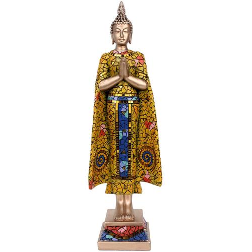 Signes Grimalt - Buddha Buddhas orangefarbene Buddha-Figur – 43 x 13 x 9 cm, hochwertiges Kunstharz