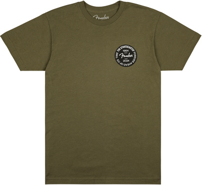 Fender Strat Anniv Badge Tee Olive S