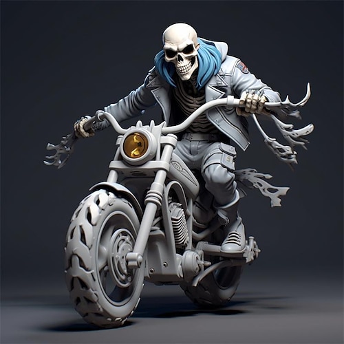 Halloween-Totenkopf-Figur aus Kunstharz – gruselige Skelett-Dekoration – Heimdekoration für den Schreibtisch, Gartendeko und Kunsthandwerk – Halloween-Skelett-Figur aus Kunstharz für Haus und Garten