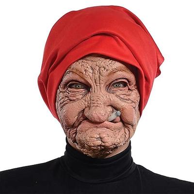 Halloween-Latex-Gesichtsbedeckung, Horror-Kopfbedeckung, Gesichtsschutz für alte Frauen, Latex-Kopfbedeckung für Halloween-Maskerade, Karneval, Kostüm-Requisiten Image
