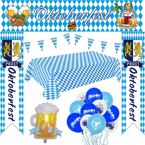oktoberfest ballon set oktoberfest szene dekoration anordnung 12 zoll latex bier party luftballons Image