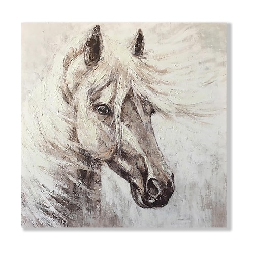 handgemachtes Ölgemälde auf Leinwand, Wandkunst, Dekoration, modernes abstraktes Tierpferd für die Inneneinrichtung, gerolltes, rahmenloses, ungedehntes Gemälde Image