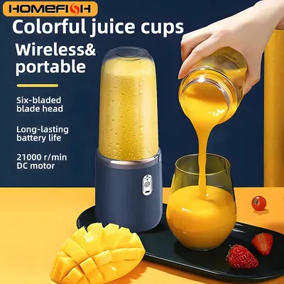 Portable Blender Bottle Electric 6 Blades Multifunction Juice Blender Fresh Juice Smoothie Blender