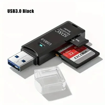 Robust 2-in-1 USB 3.0 2.0 Micro SD Card Reader High Speed Data Transmission up to 5Gbps
