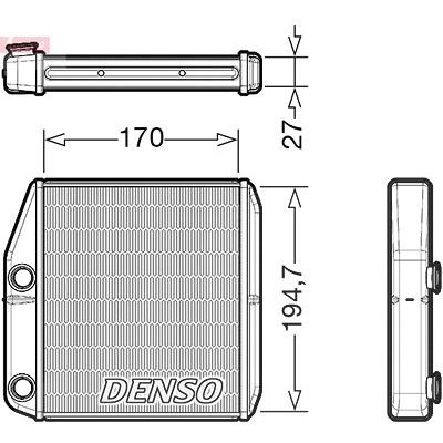 Denso Wärmetauscher, Innenraumheizung [Hersteller-Nr. DRR09101] für Fiat Image