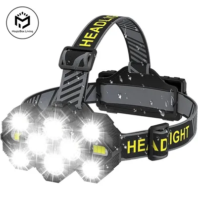 Rechargeable 10 LED Headlamp Flashlight with White Red Lights Head Lamp Light Outdoor Camping Cycling Running Fishing Headlight