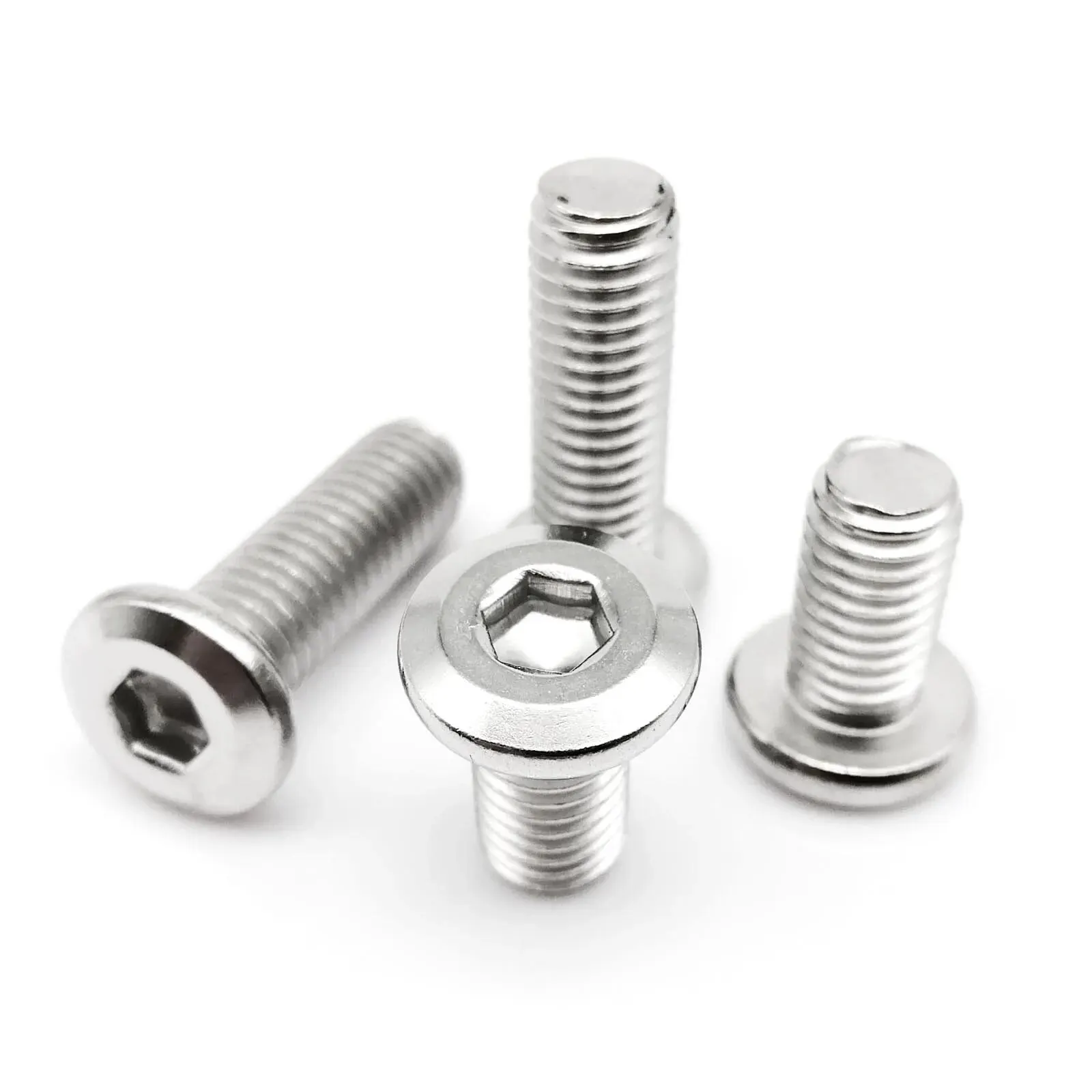 M2 M2,5 M3 M4 M5 M6 M8 Große flache Sechskant Innensechskant Innensechskant Verbindungsschraube Möbelnietschraube 304 A2 Edelstahl Image