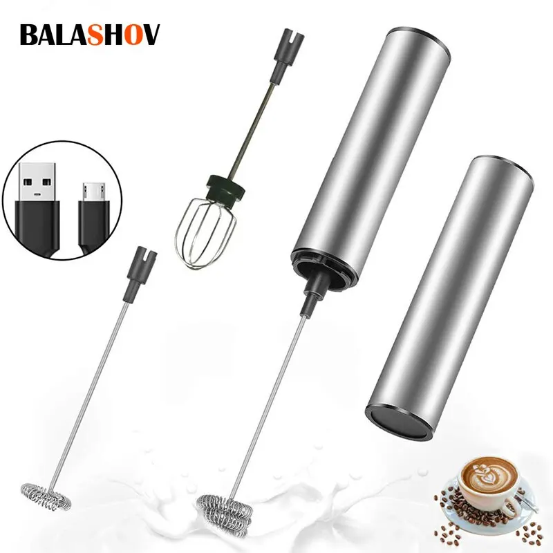Tragbare elektrische Milchaufschäumer Mini USB wiederaufladbare Schaum Maker Handheld Schäumer High Speed Getränke Mixer Kaffee Mixer Schneebesen Image