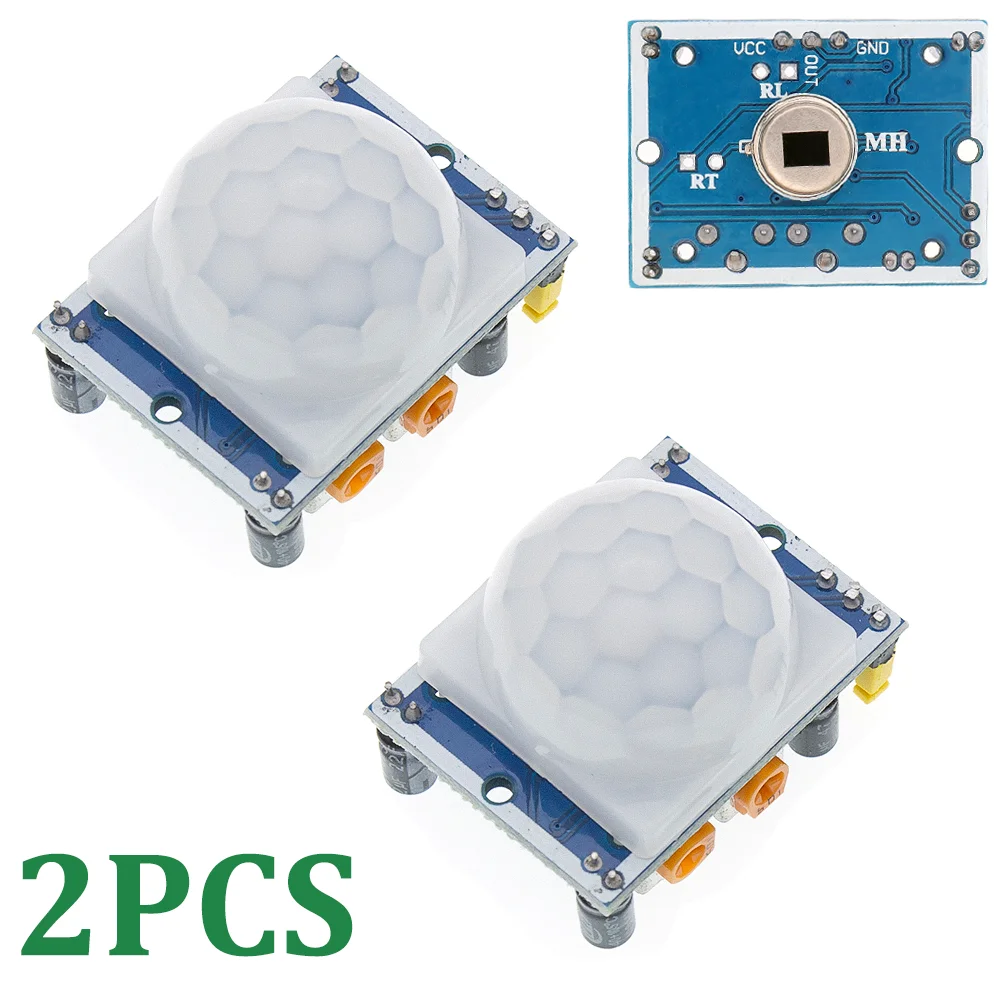 2PCS PIR Sensor HC-SR501 Einstellen IR Pyroelektrische Infrarot Motion Detektor Modul Für Raspberry Pi Sensing Menschlichen Körper